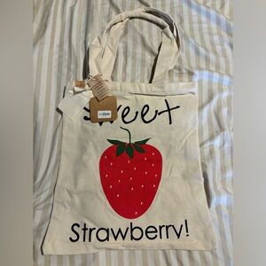 ECO sweet strawberry canvas bag. NWT